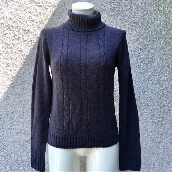 SHS JEANS charcoal gray cable knit turtleneck M - Picture 7 of 7
